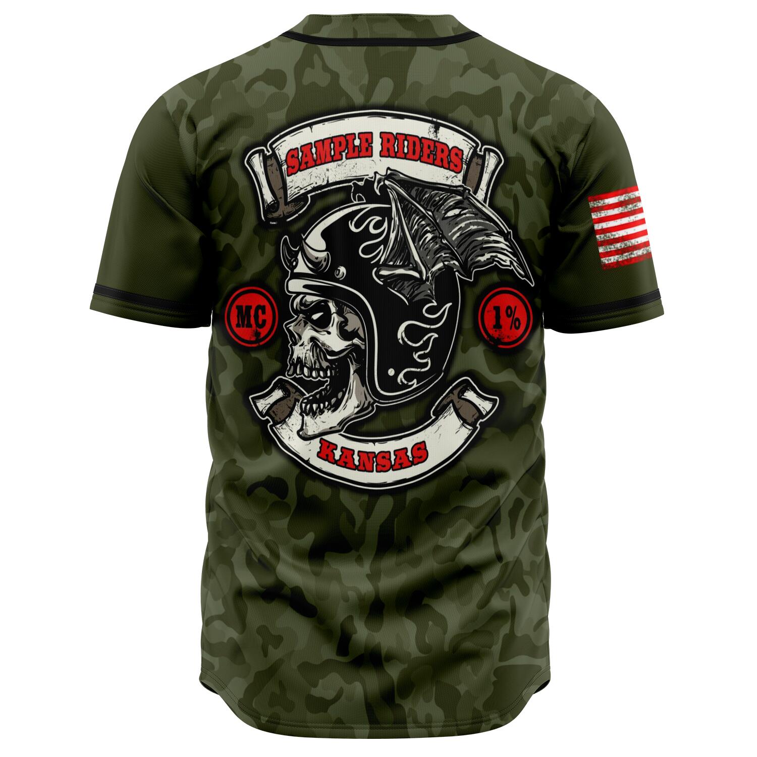 MOTORCYCLE CLUB JERSEY GREEN CAMO