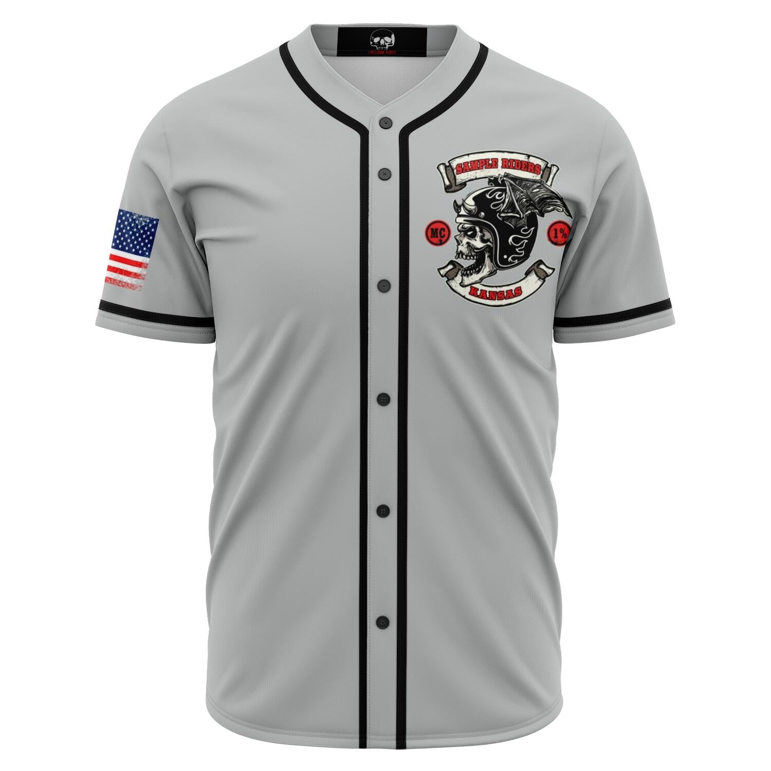 MOTORCYCLE CLUB JERSEY LIGHT GREY