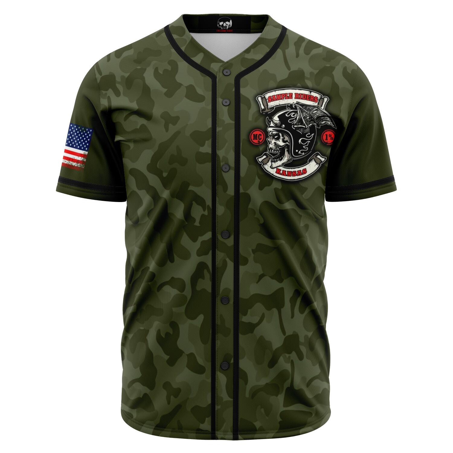 MOTORCYCLE CLUB JERSEY GREEN CAMO
