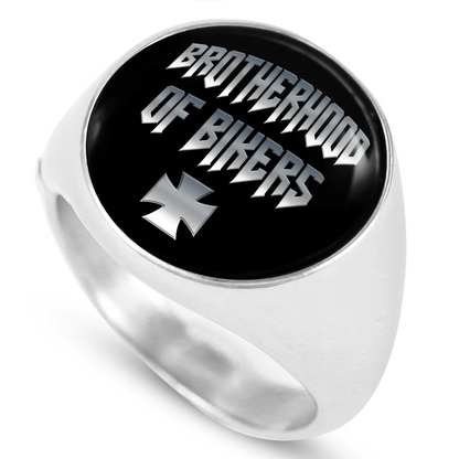 "BROTHERHOOD OF BIKERS" SIGNET RING