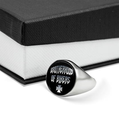 "BROTHERHOOD OF BIKERS" SIGNET RING
