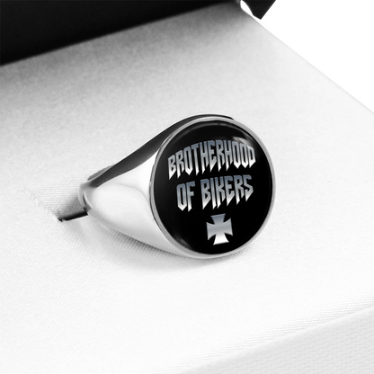 "BROTHERHOOD OF BIKERS" SIGNET RING
