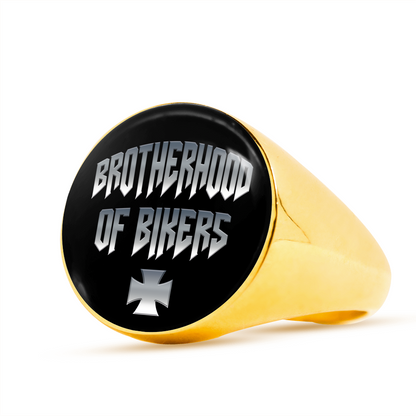 "BROTHERHOOD OF BIKERS" SIGNET RING