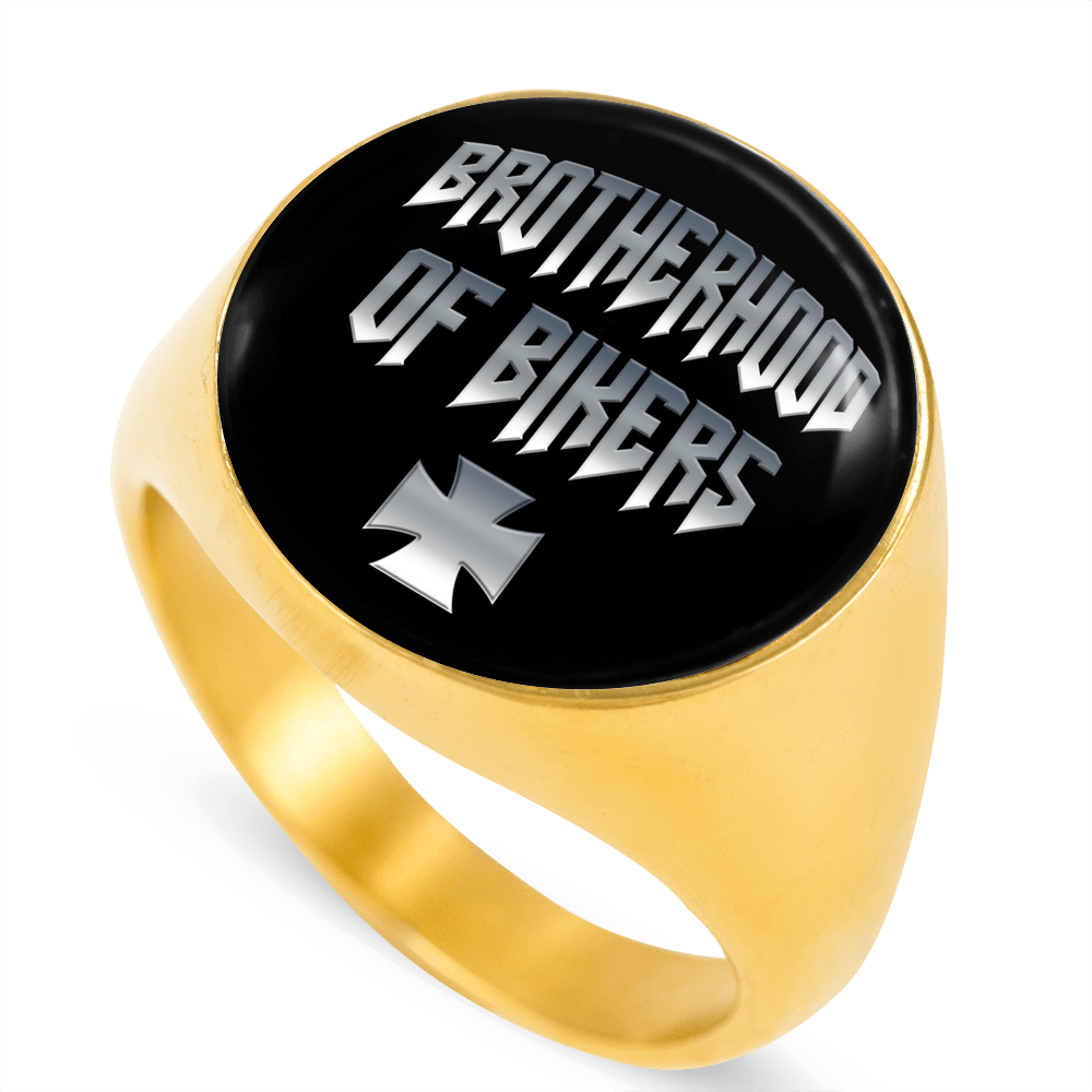 "BROTHERHOOD OF BIKERS" SIGNET RING