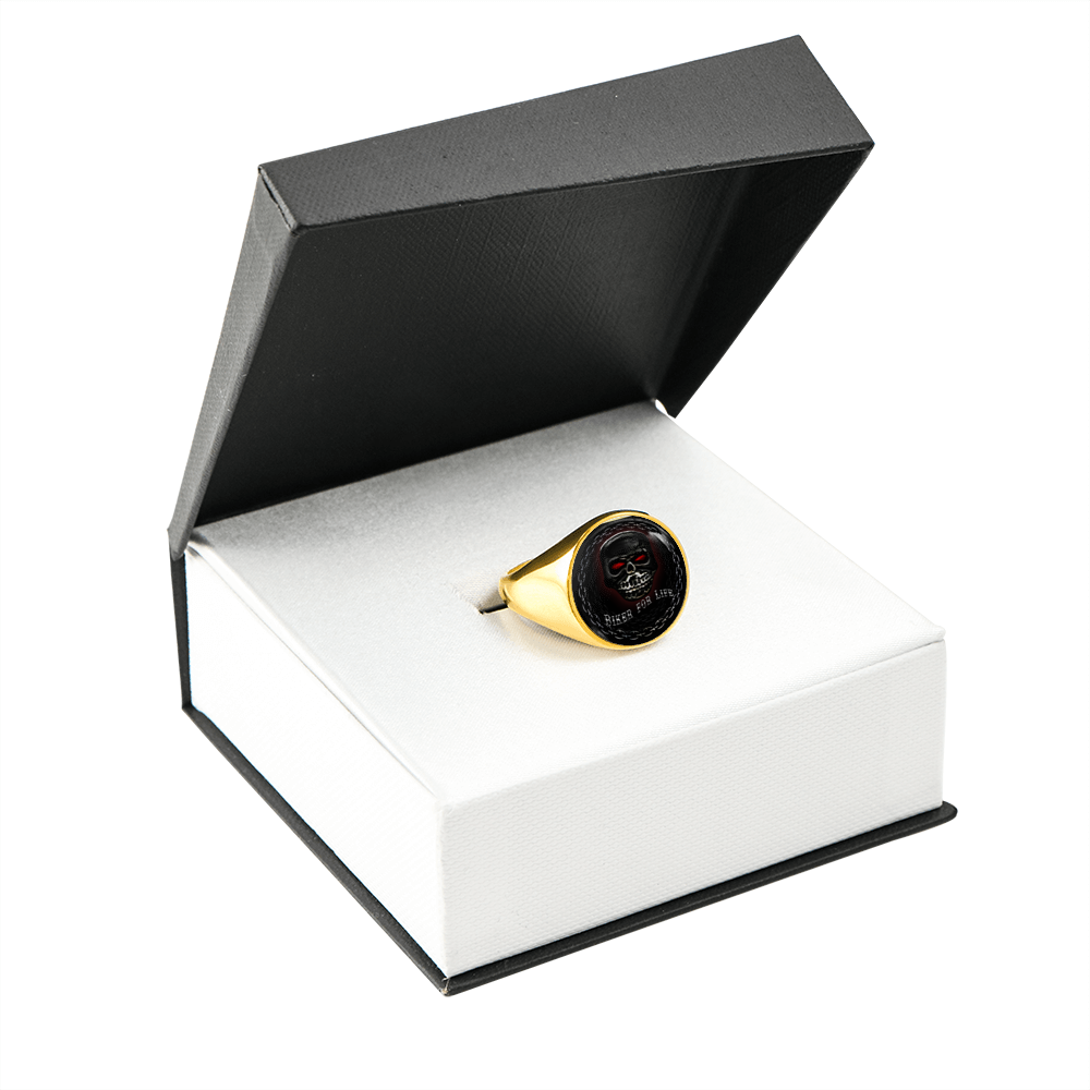 "BIKER FOR LIFE" SIGNET RING
