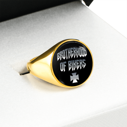 "BROTHERHOOD OF BIKERS" SIGNET RING