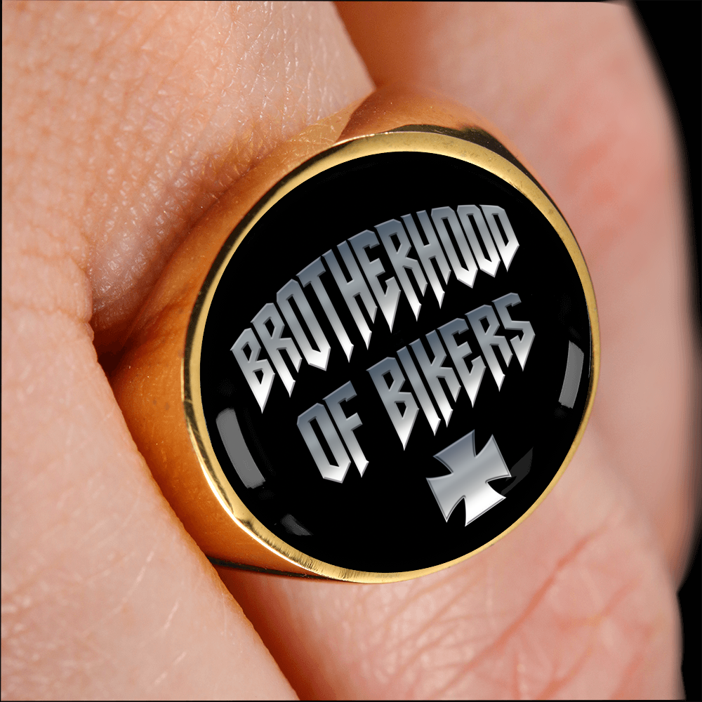 "BROTHERHOOD OF BIKERS" SIGNET RING