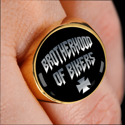 "BROTHERHOOD OF BIKERS" SIGNET RING