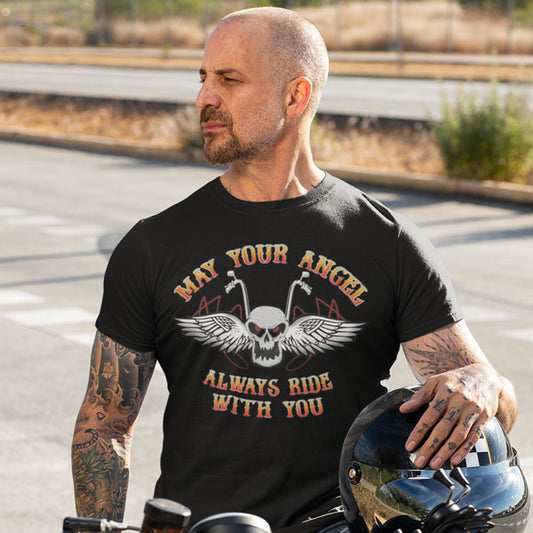 MAY YOUR ANGEL ALWAYS RIDE WITH YOU T-SHIRT