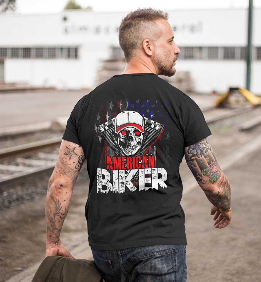 AMERICAN BIKER BACK PRINT